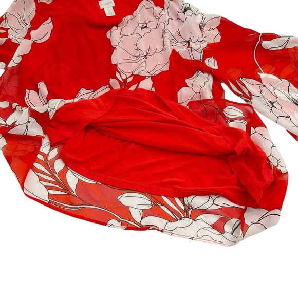 Chico’s Multicolor Floral Contemporary Asymmetrical Bold & Breezy Tunic, 0P=S/4P - Picture 10 of 16